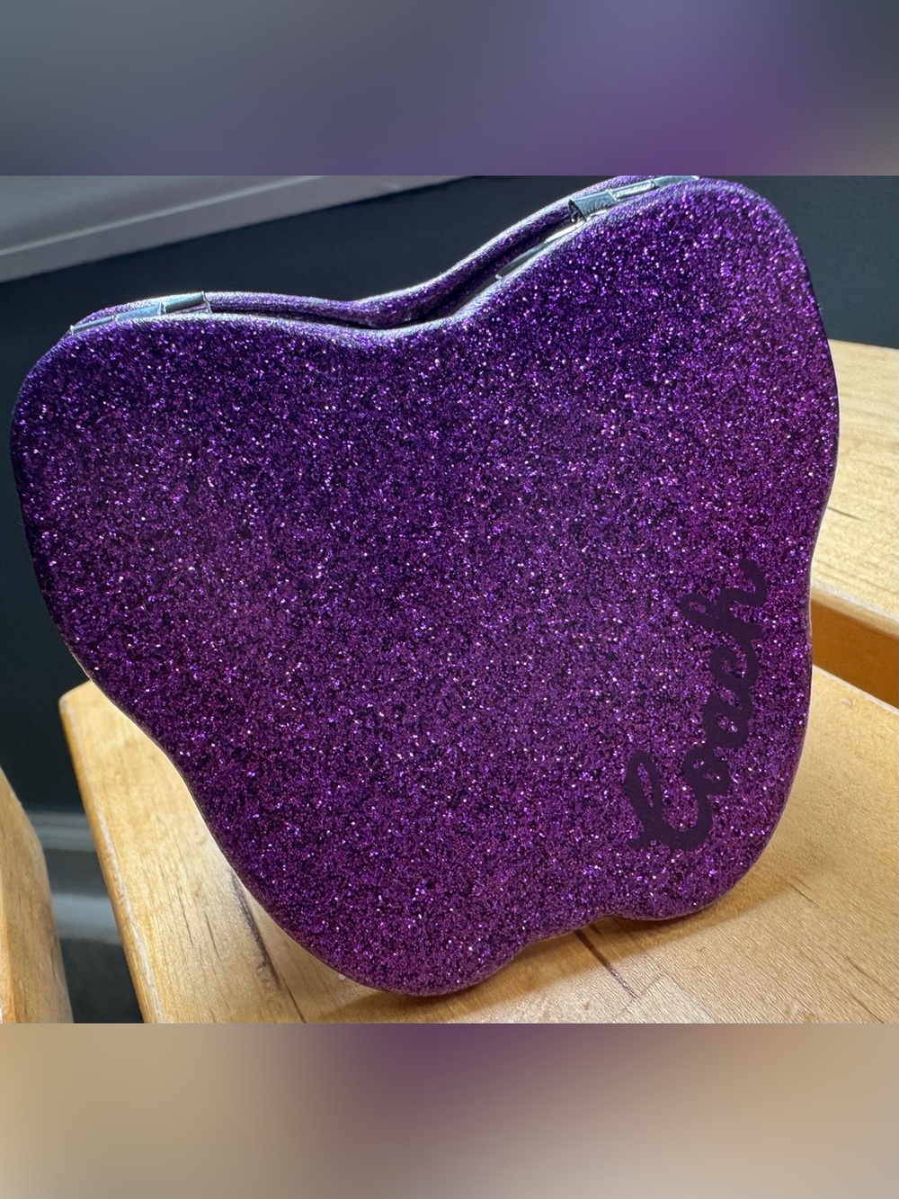 NEW Coach Glitter Mirror Purple Butterfly